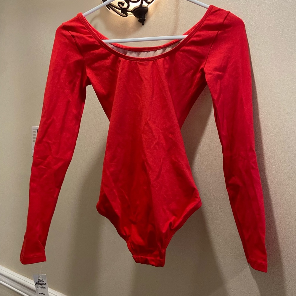 Women’s red long sleeve Body Wrappers Leotard NWT.  Size small
